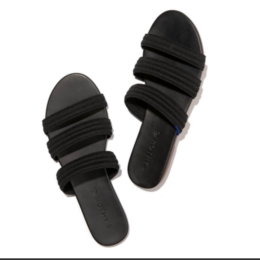 Rothy’s Black Triple Band Sandals Size 8